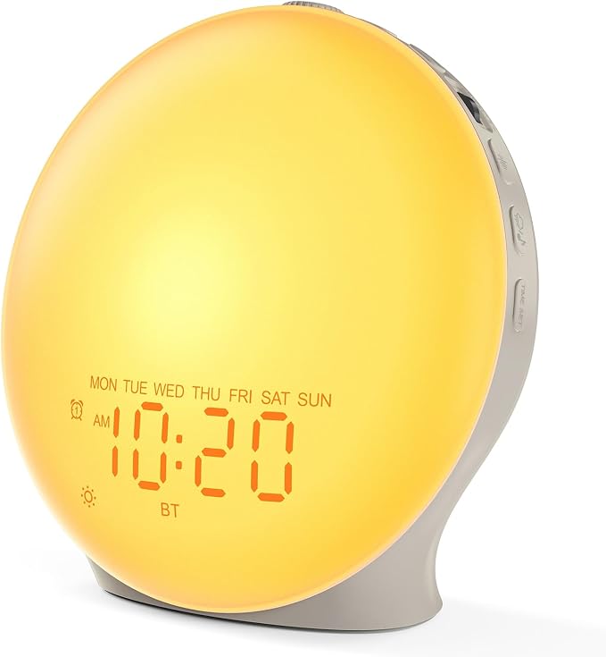 JALL Sunrise Alarm Clock White Noise Machine with 25 Nature Sleep Sounds, Fully Dimmable Clock for Bedrooms, Heavy Sleepers, 17 Light Modes, Bluetooth Speaker by JALL