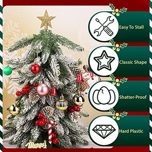 Hanaive 3 Pcs Mini Christmas Tree Topper Small Star, Multi, 2.36'', Glitter - Image 6