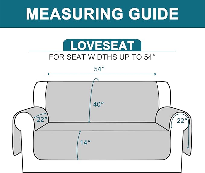 Turquoize 100% Waterproof Couch Cover Sofa Covers for 2 Cushion Couch Loveseat Covers Triple Non-Slip Couch Cover for Dogs Washable Furniture Protector Cover for Pets, Kids,Dog (Loveseat 54", Khaki)