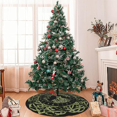 Life of Tree Viking Celts Pagan Wicca 36 Inch Christmas Tree Skirt Carpet Mat Funny Party Decor Supplies for Xmas Halloween Decorations Occasion Ornament - Image 7