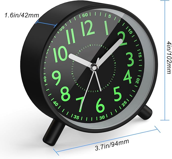 Analog Alarm Clock Night Ligh Battery Operated for Bedroom - Image 8