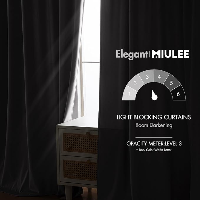 MIULEE Silver Gray Velvet Curtains 90 inches - Luxury Blackout Curtains for Bedroom Living Room Thermal Insulated Super Soft Window Drapes Rod Pocket & Back Tab, W52 x L90 inches, 2 Panels