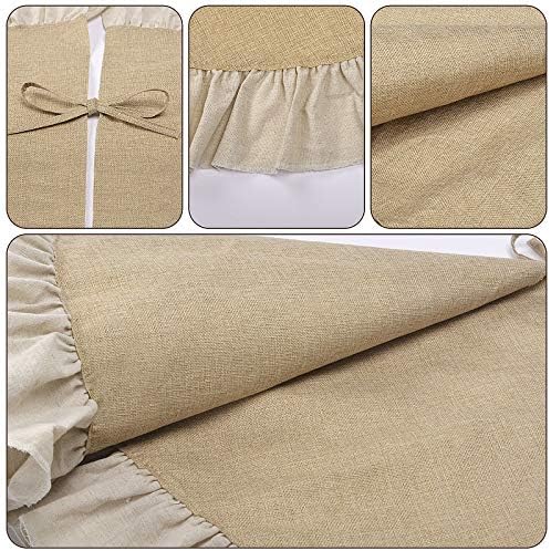 yuboo 48 Inch Burlap Christmas Tree Skirt with Ruffle Border - Image 3