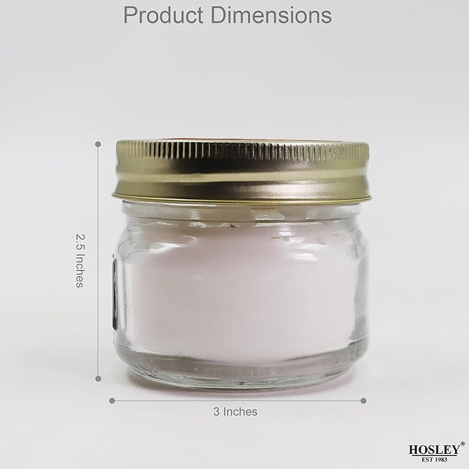 Hosley Jar Candle Orange Cassis Scented Classic 3oz Clear Glass Jar Single Wick Candle, Over Upto 20 Hours of Burn Time, Ideal for Creating Relaxing Ambience & Holiday Gifting