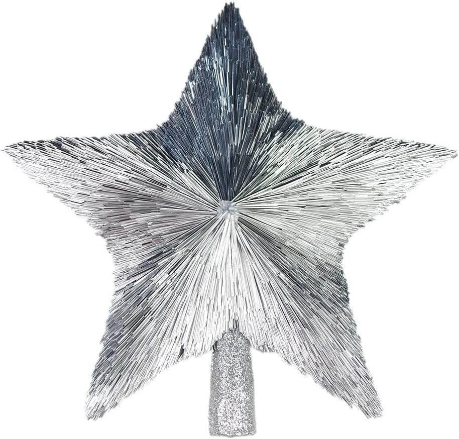 Luxury Christmas Tree Star Topper Handmade Xmas Tree Decoration Unique Christmas Toppers Indoor Decorations Outdoor Ornaments for Party for Friends and Family (Silver, S (6 inches)) - Image 4