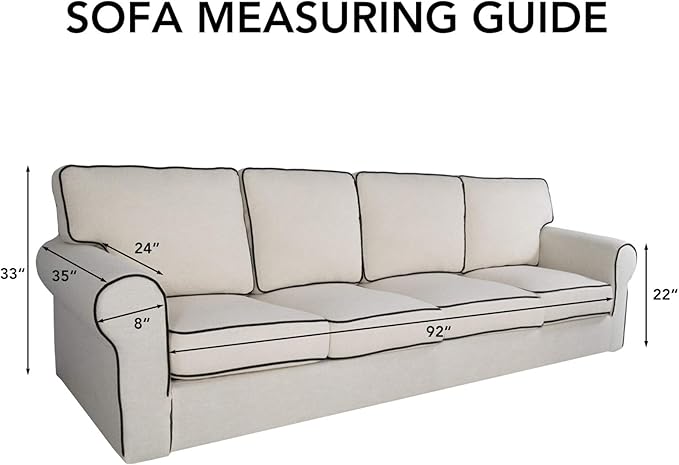 PureFit Super Stretch 4 Seater Sofa Slipcover – Spandex Non Slip Soft Couch Sofa Cover, Washable Furniture Protector with Non Skid Foam and Elastic Bottom for Kids, Pets （XX Large, Taupe）