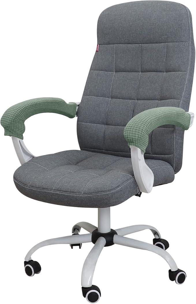 FORCHEER Office Chair Armrest Cover with Zipper 15inch Stretchable Water Resistant Computer Office Chair Arm Rest Slipcover for Desk Chairs Arm 2Pack-Army Green