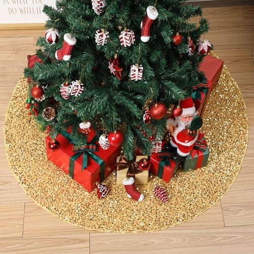 Mr. Pen- Christmas Tree Skirt, 36 inch, Gold - Image 7