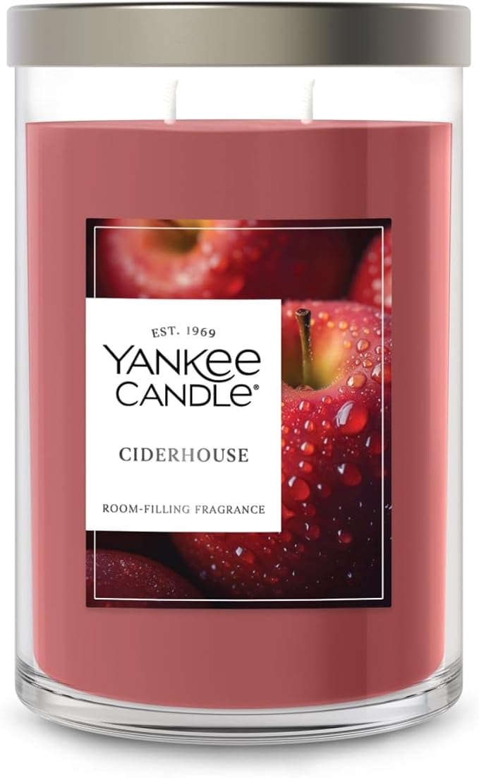 Yankee Candle Large Tumbler Scented Candle with up to 80 Hour Burn Time, Premium Plant Wax Blend for Consistent Burn, 20 oz Tumbler Candle with Room Filling Fragrance, Ciderhouse
