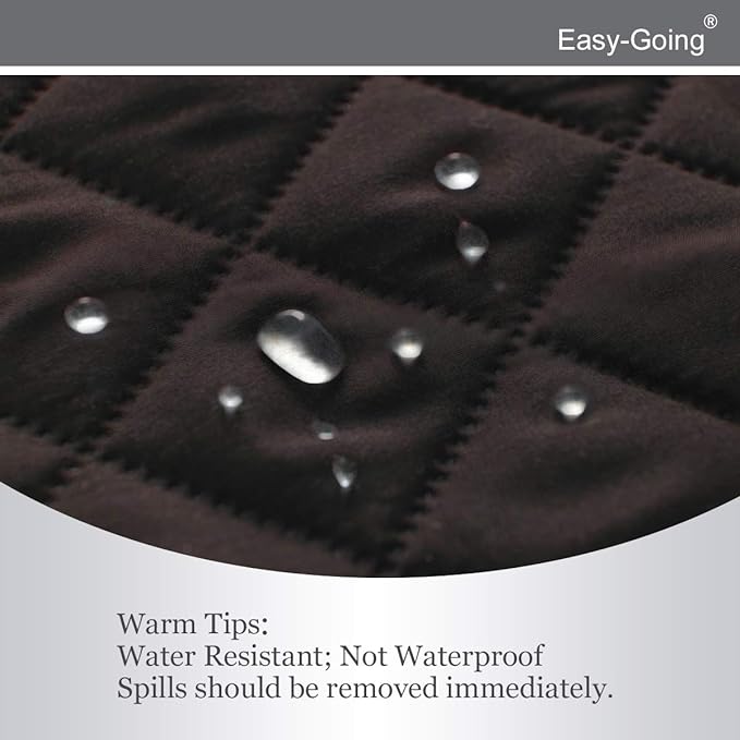Easy-Going Reversible Loveseat Couch Cover for 2 Cushion Couch Sofa Cover for Dogs Water Resistant Furniture Protector with Foam Sticks Elastic Straps for Pet (Loveseat, Chocolate/Beige)