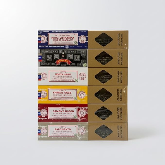 Satya Smudge Incense Stick ?€? Hand-Rolled Indian Masala Incense for Meditation,Nag Champa, Superhit, Sandalwood, Dragon Blood, White Sage, Palo Santo (Smudge Mix)