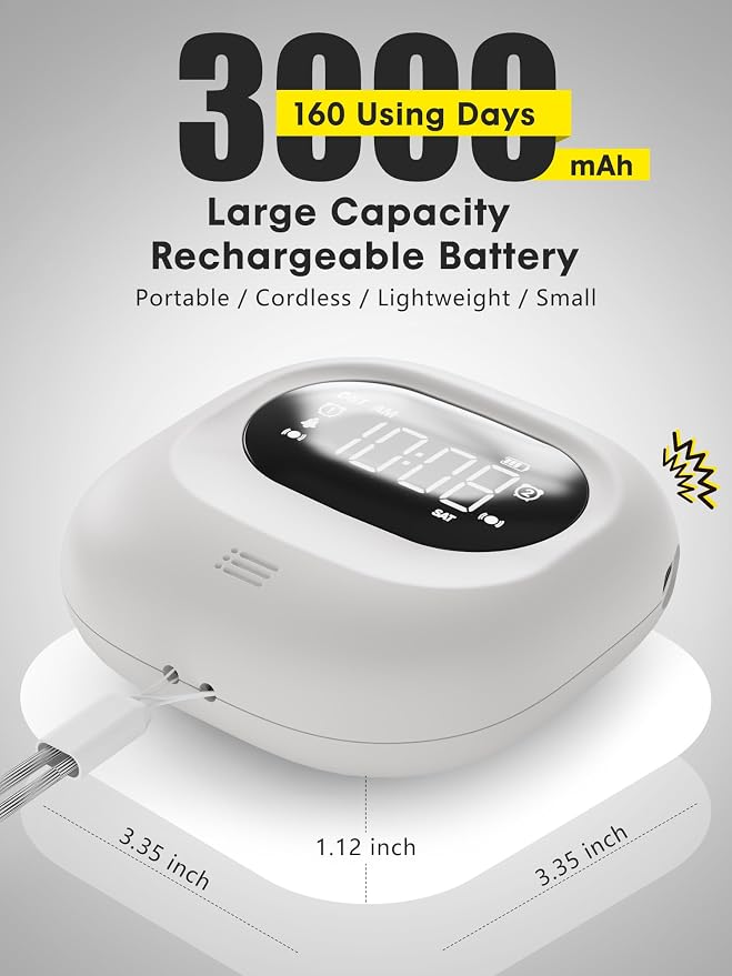 Vibrating Alarm Clock Bed Shaker Travel Clock, Rechargeable 3000mAh Battery - Image 2