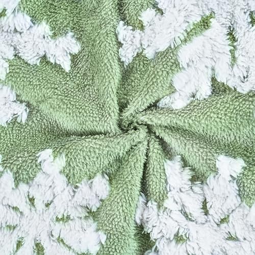 48 Inch Green Tree Skirt Snowflakes Large Tree Skirts Faux Fur Christmas Tree Skirts for Round Xmas Tree Blanket Indoor Home Party Decor - Image 7