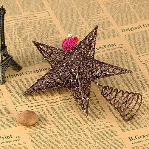 BinaryABC Iron Christmas Tree Star Topper,20cm Glittering Tree Topper - Image 5