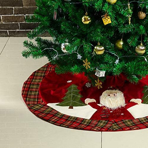 Sunnyglade 48 Inch Christmas Tree Skirt Double-Layer Design Santa Pattern - Image 2