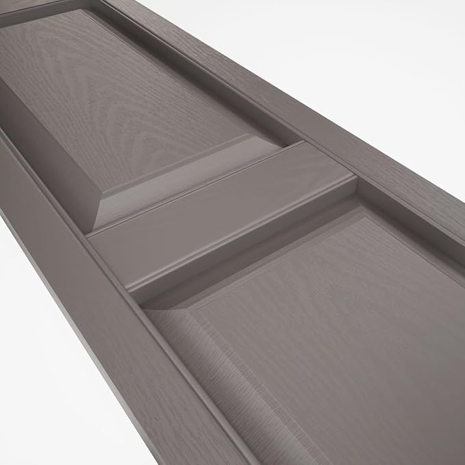 Ekena Millwork Lifetime Vinyl LP2S14X08000MS Standard Two Equal Panel Vinyls, Raised Panel Vinyl Shutters, w/Installation Shutter-Lok's & Matching Screws (Per Pair), 14.75"W x 80"H, Musket Brown