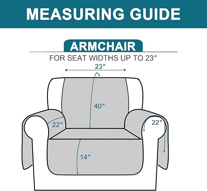 Turquoize 100% Waterproof Sofa Covers Chair Cover Slipcover Couch Protector Triple Non-Slip Sofa Slipcover for 1 Cushion Furniture Protector for Pets, Kids,Dog (Chair 23", Burgundy)