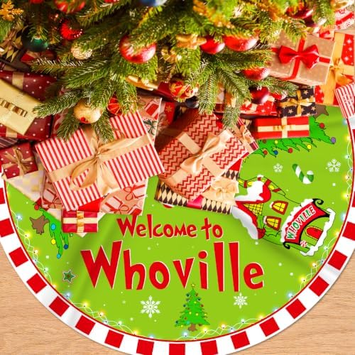Christmas Tree Skirt Welcome to Tree Skirt 48 Inch by Haimimall