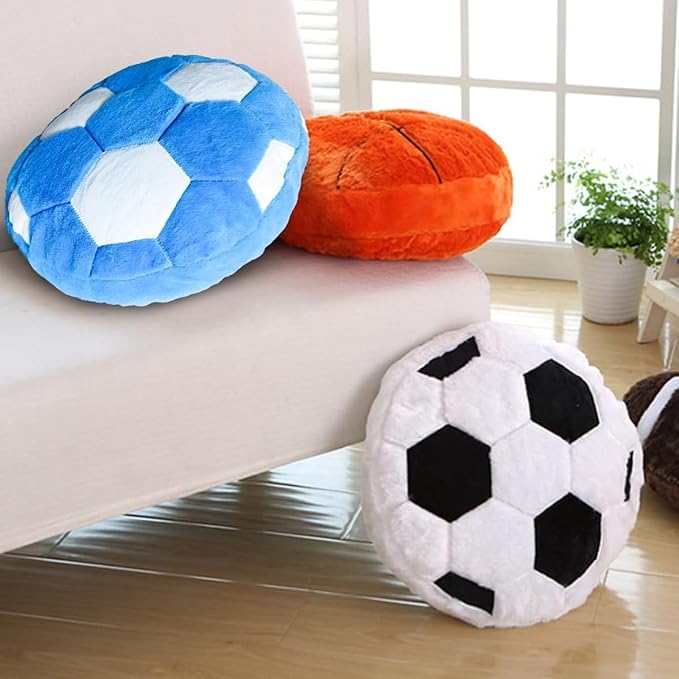 Plush Basketball Pillow Sports Basketball Throw Pillow Fluffy Couch Pillows Room Decoration Soft Cushion with Sports Ball Design Basketball Themed Gifts 15.7 Inches