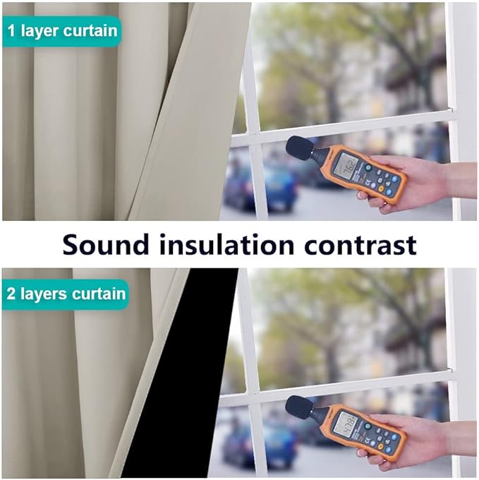 NICETOWN Full Shading Curtains for Windows, Super Heavy-Duty Black Lined Blackout Curtains for Bedroom, Privacy Assured Window Treatment (Natural, Pack of 2, 52 inches W x 95 inches L)