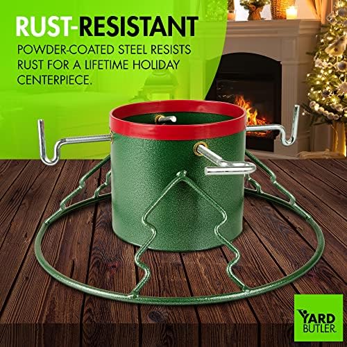 Yard Butler Santa's Helper Christmas Tree Stand - Heavy-Duty Stand - Metal Stand Base for Live Christmas Tree - Durable & Weighted Base - For 3–6' Trees - Image 4