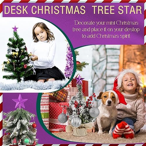 Hanaive Christmas Tree Topper Mini Star Small, Purple, 2.36 Inch, Plated - Image 5