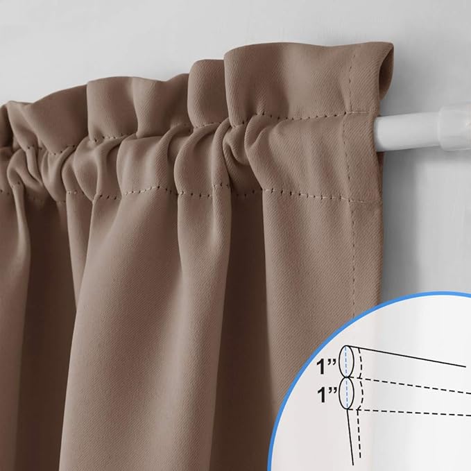 NICETOWN Side Door Curtain for Window - Room Darkening Privacy Thermal Insualted Window Covering for Patio Glass Front Door Including Adjustable Tieback, 12W x 72L, Cappuccino, 1 Piece