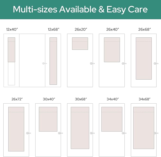HOMEIDEAS 100% Sage Green Linen Blackout French Door Curtains, Privacy Door Window Curtains, 30 X 68 Inch Room Darkening Blinds, Thermal Insulated Shades for Bedroom, 1 Panel