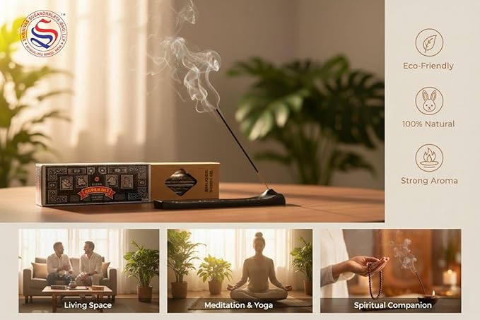 Satya Smudge Incense Stick ?€? Hand-Rolled Indian Masala Incense for Meditation, Yoga & Spiritual Cleansing Pack of 6 (Smudge Superhit)