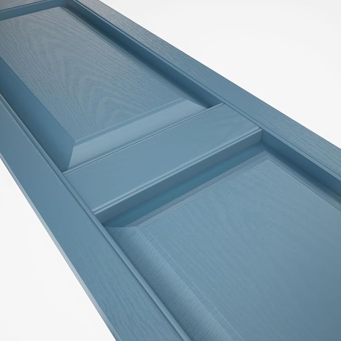 Ekena Millwork Lifetime Vinyl LP2S12X05100CB Standard Two Equal Panel Vinyls, Raised Panel Vinyl Shutters, w/Installation Shutter-Lok's & Matching Screws (Per Pair), 12"W x 51"H, Classic Blue