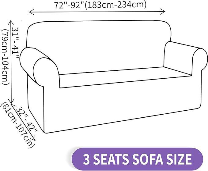 ZNSAYOTX Super Stretch Sofa Cover (72"-92"), New Striped Sofa Covers Fitted Slipcovers with Elastic Bottom, Dog Cat Pets Proof Spandex Washable Fabric Comfortable & Durable (Sofa, Peacock Teal)