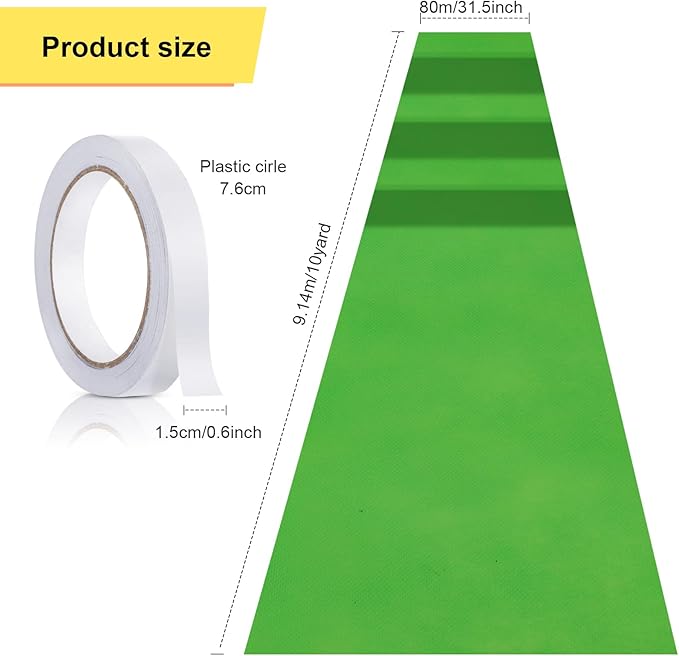 Shappy Grass Green Carpet Runner Rug for Party 55gsm Thickness with Carpet Tape Hallway Rug for Graduate Wedding Party Dance Floor Outdoor Accessories(2.6 x 30 Feet)