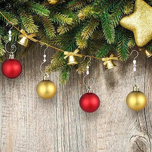 Ripeng 36 Pieces Hook Ornament Acrylic Wire Hook Decoration for Tree Hanger, Home Decor, 4 Styles (Silver,Transparent Bead) - Image 5