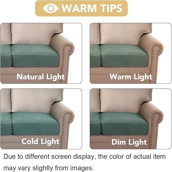H.VERSAILTEX Super Stretch Individual Seat Cushion Covers Sofa Covers Couch Cushion Covers Slipcover Sets Thick Jacquard Textured Twill Fabric (1 Piece Chair Cushion Cover, Sage)