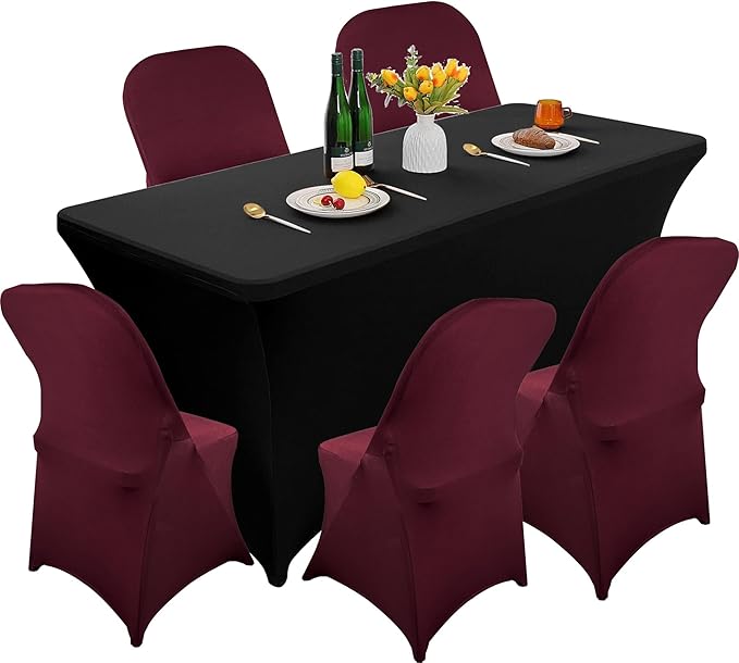 40PCS Stretch Spandex Folding Waterproof Chair Covers,Universal Fitted Chair Cover Protector for Wedding Party Banquet Holidays Celebration Decoration(Burgundy)
