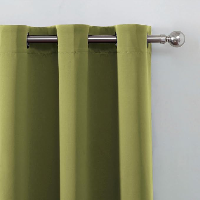 LEMOMO Blackout Curtains 66 x 72 Inch Long Olive Green Curtains Set of 2 Panels Room Darkening Curtains for Bedroom and Living Room
