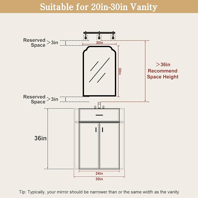 WallBeyond Wood Frame Wall Mirror Rounded Corner Arch Rectangle Mirror for Entryway, Living Room or Bedroom Home Decor - Light Woodgrain [20" x 30" Natural ]