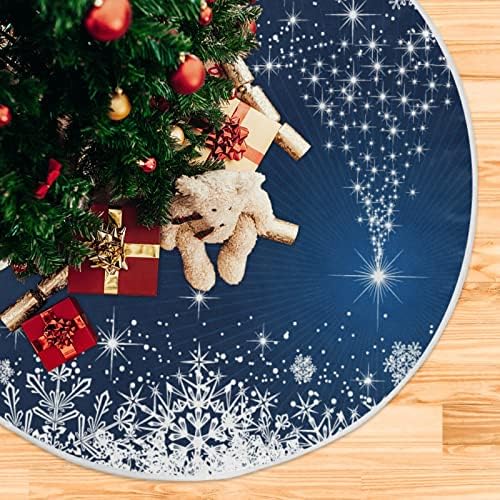 ATTX Winter Blue Snowflakes Tree Skirt Home Decoration Large Round Tree Skirt 47.2 Inches - Image 5