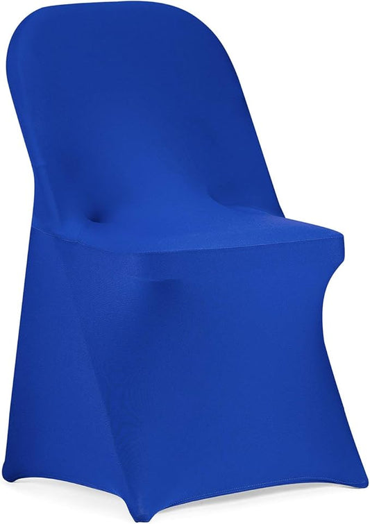 Peomeise Stretch Spandex Folding Chair Cover for Wedding Party Dining Banquet Event (Royal Blue,25pcs)