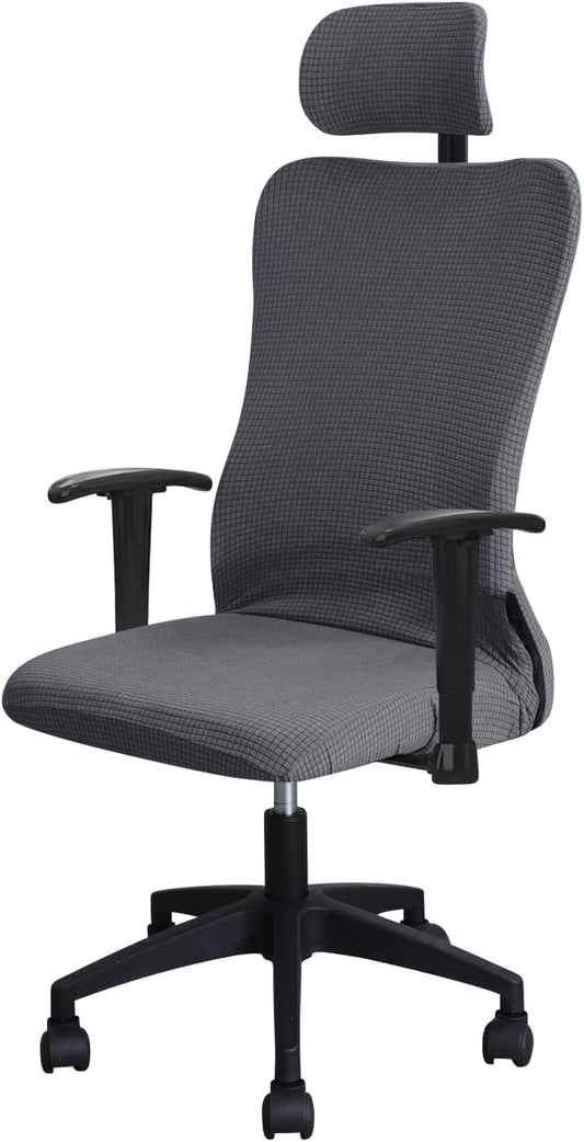 FORCHEER Ergonomic Office Chair Covers Set with Headrest Cover Water Repellent for Managerial Office Executive Chair, Dark Grey