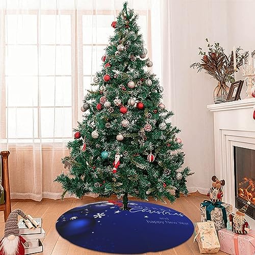 Christmas Tree Skirt Blue Ball Fir Branch Snowflake 36 Inch for Xmas New Year Nightmare Before Christmas Decorations Lobby Home - Image 6