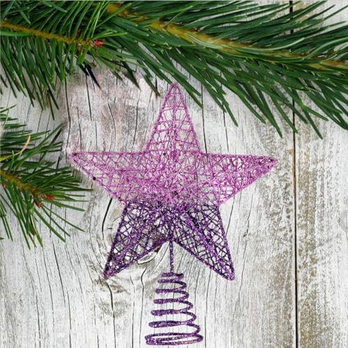 BinaryABC Christmas Tree Topper Star,Glittering Christmas Tree Decoration Ornaments,20cm (Purple Gradient) - Image 5