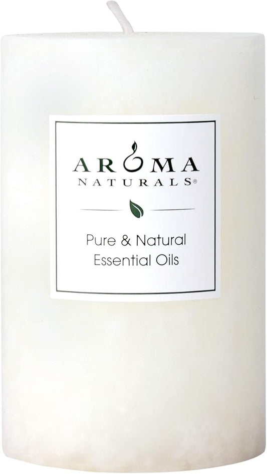 Aroma Naturals Holiday Essential Oil Vanilla & Peppermint Scented Pillar Candle, Cool Wish, 2.5 inch x 4 inch