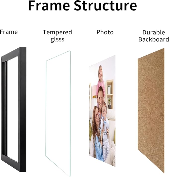 Giftgarden 4 Colors Picture Frames for Multiple Sizes Photos, Four 4x6, Four 5x7, Two 8x10, Assorted Gallery Frame Collage for Wall or Tabletop, Set of 10