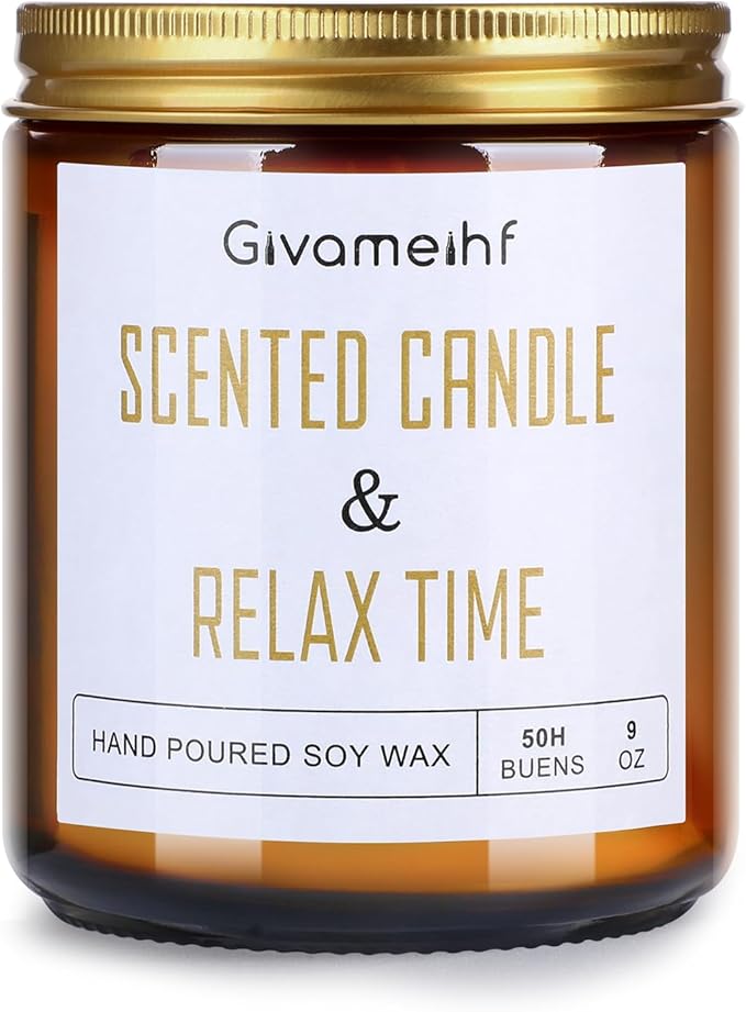 Lavender Scented Candle 9 oz, Fall Candles,Natural Soy Wax Candles, Autumn Gifts Set for Women,Jar Scented Candle with up to 50 Hour Burn Time, Relaxing Home Fragrance for Home