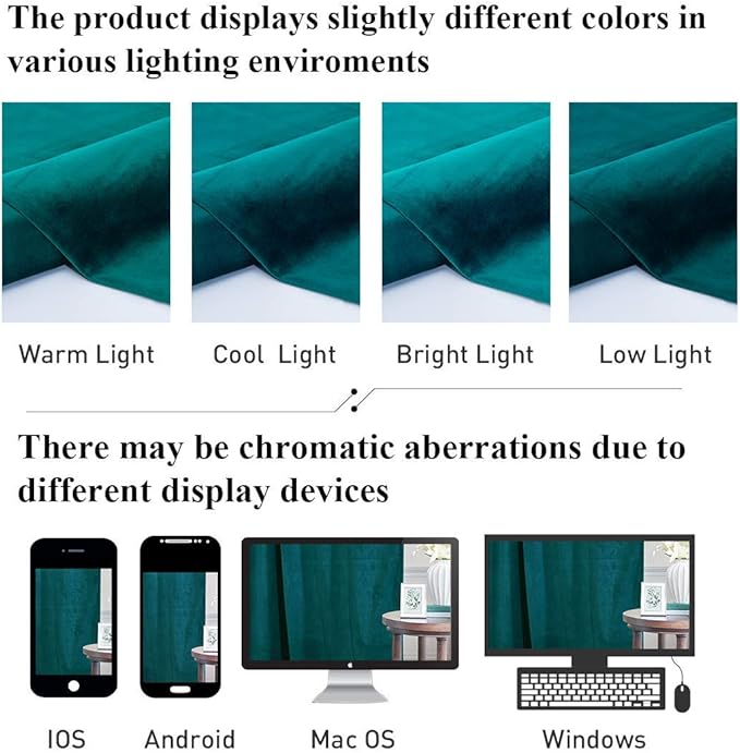 StangH Teal Velvet Curtains Blackout - Heavy-Duty Thermal Insulated Drapes Home Decor for Farmhouse Living Room/Villa Window, 52 by 84-Inch, 2 Panels