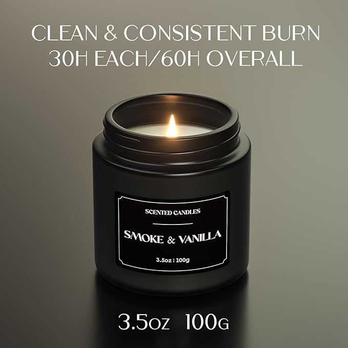 NORVENCE Scented Candles Gift Set, Stress Relief Candles for Home, Premium Soy Candle Set, Candles for Men and Men, Birthday Gifts (Black, 7 oz)