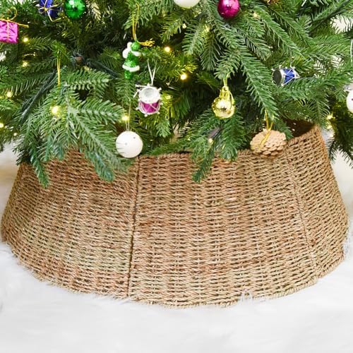 Rocinha Rattan Christmas Tree Collar Basket - Rustic Handcrafted Tree Ring by Rocinha