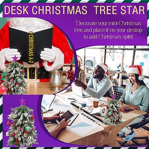 Hanaive Christmas Tree Topper Mini Star Small, Purple, 2.36 Inch, Glitter - Image 4