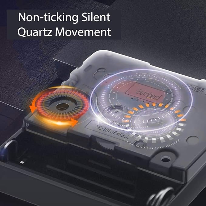 Bernhard Products Hunter Green Wall Clock Silent Non Ticking - 12 Inch Quality Quartz Battery Operated Round Easy to Read Home/Kitchen/Office/Classroom/School Clock
